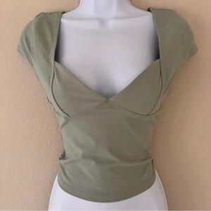 Trendy Queen Corset Crop Top Medium Green Sweetheart Fairy Soft Girl Regency